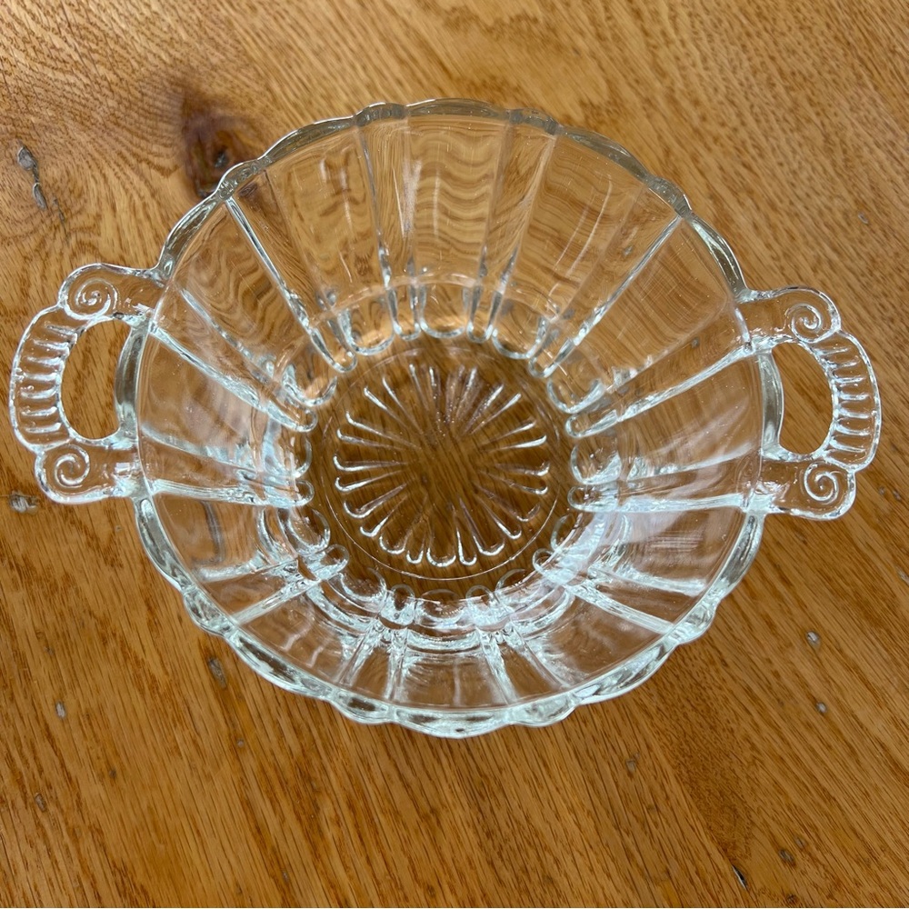 Indiana Glass Kitchen Vintage Two Handled Candy/Nut Dish
Paneled Sides
